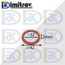 Дифтунга Ø 32 х Ø 42 х 2 mm медна